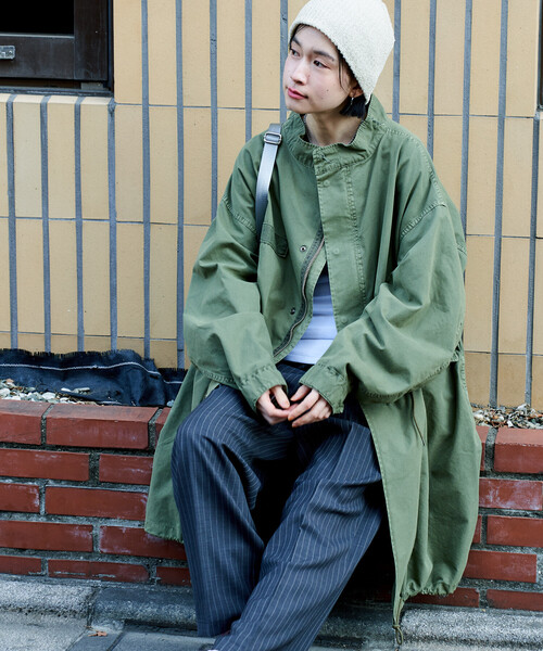 FREAK'S STORE(フリークスストア)の「M-65 フェード加工 ロング モッズコート(モッズコート・レディース・ピンク/ブルー/オリーブ/ブラック・フリ-)」の15枚目の写真