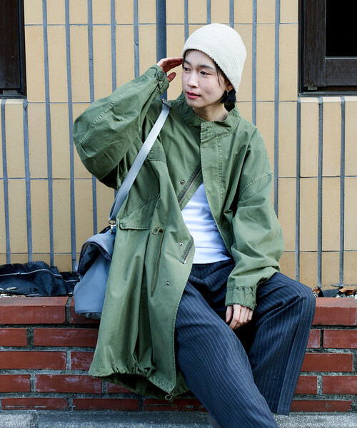 FREAK'S STORE(フリークスストア)の「M-65 フェード加工 ロング モッズコート(モッズコート・レディース・ピンク/ブルー/オリーブ/ブラック・フリ-)」の17枚目の写真