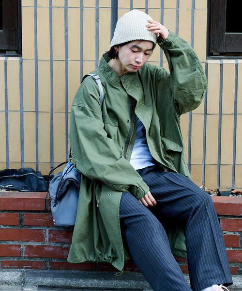 FREAK'S STORE(フリークスストア)の「M-65 フェード加工 ロング モッズコート(モッズコート・レディース・ピンク/ブルー/オリーブ/ブラック・フリ-)」の18枚目の写真