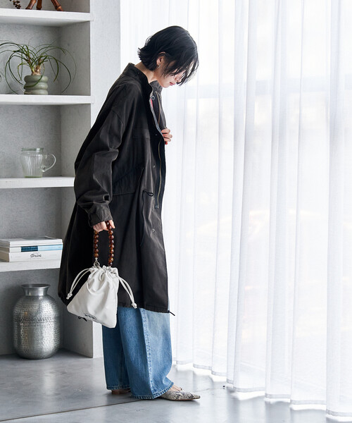 FREAK'S STORE(フリークスストア)の「M-65 フェード加工 ロング モッズコート(モッズコート・レディース・ピンク/ブルー/オリーブ/ブラック・フリ-)」の22枚目の写真