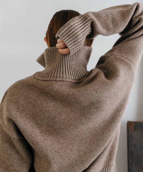 CREDONA（クレドナ）の「WOOL DRIVERS KNIT/ウールドライバーズニット（ニット/セーター・レディース・ベージュ/アイボリー・FREE）」の10枚目の写真