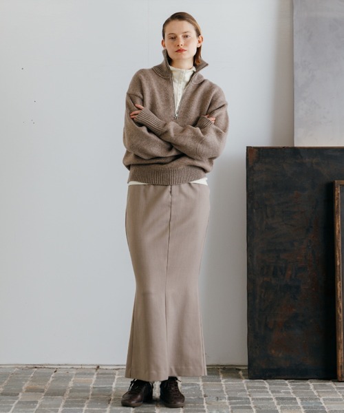 CREDONA（クレドナ）の「WOOL DRIVERS KNIT/ウールドライバーズニット（ニット/セーター・レディース・ベージュ/アイボリー・FREE）」の11枚目の写真