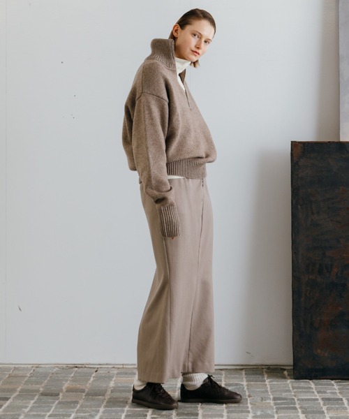 CREDONA（クレドナ）の「WOOL DRIVERS KNIT/ウールドライバーズニット（ニット/セーター・レディース・ベージュ/アイボリー・FREE）」の12枚目の写真