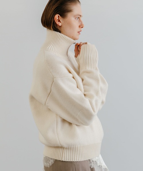 CREDONA（クレドナ）の「WOOL DRIVERS KNIT/ウールドライバーズニット（ニット/セーター・レディース・ベージュ/アイボリー・FREE）」の15枚目の写真