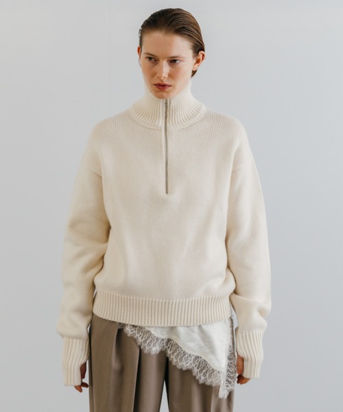 CREDONA（クレドナ）の「WOOL DRIVERS KNIT/ウールドライバーズニット（ニット/セーター・レディース・ベージュ/アイボリー・FREE）」の14枚目の写真