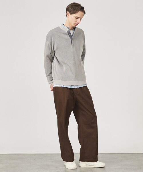 ABAHOUSE（アバハウス）の「リブニット ヘンリーネック プルオーバー（ニット/セーター・メンズ・ブラック/ライトブラウン/グレー・46/48）」の4枚目の写真