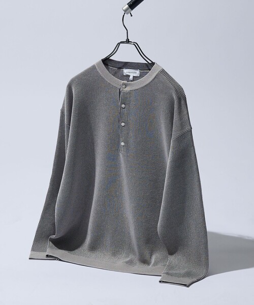 ABAHOUSE（アバハウス）の「リブニット ヘンリーネック プルオーバー（ニット/セーター・メンズ・ブラック/ライトブラウン/グレー・46/48）」の5枚目の写真