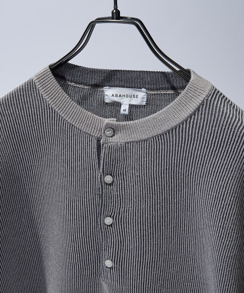 ABAHOUSE（アバハウス）の「リブニット ヘンリーネック プルオーバー（ニット/セーター・メンズ・ブラック/ライトブラウン/グレー・46/48）」の7枚目の写真