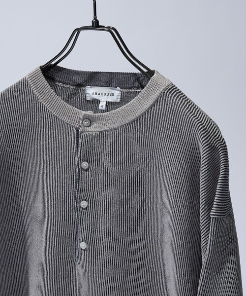ABAHOUSE（アバハウス）の「リブニット ヘンリーネック プルオーバー（ニット/セーター・メンズ・ブラック/ライトブラウン/グレー・46/48）」の12枚目の写真