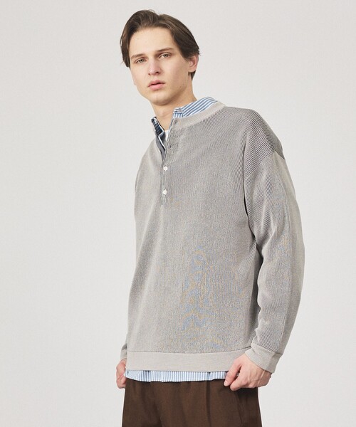 ABAHOUSE（アバハウス）の「リブニット ヘンリーネック プルオーバー（ニット/セーター・メンズ・ブラック/ライトブラウン/グレー・46/48）」の13枚目の写真