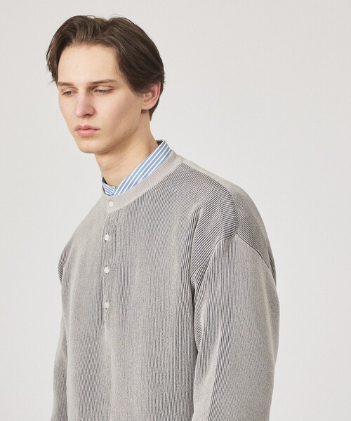 ABAHOUSE（アバハウス）の「リブニット ヘンリーネック プルオーバー（ニット/セーター・メンズ・ブラック/ライトブラウン/グレー・46/48）」の15枚目の写真