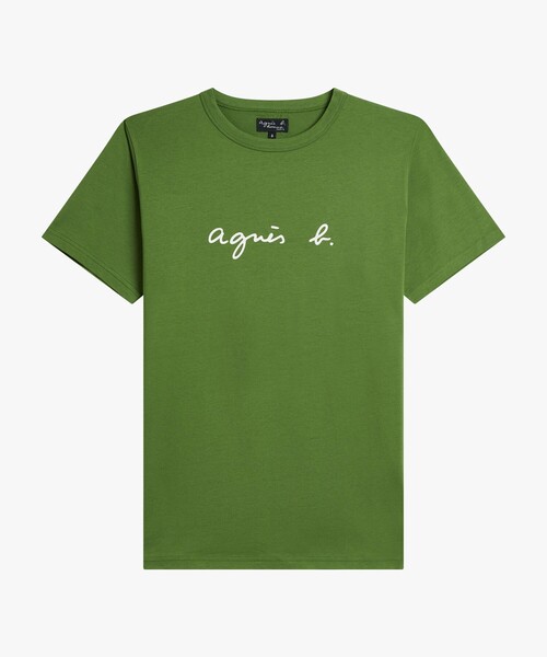 agnes b.(アニエスベー)の「メンズ ロゴ プリント 半袖 Tシャツ "Brando"(Tシャツ/カットソー・メンズ・グリーン系その他・3/2/1)」の1枚目の写真