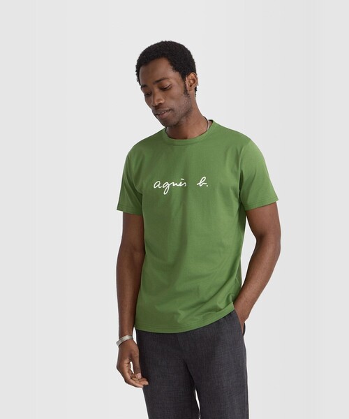 agnes b.(アニエスベー)の「メンズ ロゴ プリント 半袖 Tシャツ "Brando"(Tシャツ/カットソー・メンズ・グリーン系その他・3/2/1)」の2枚目の写真
