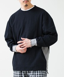 GLOSTER | 【一枚でサマになる】ブークレ配色ラインプルオーバー(Tシャツ/カットソー)
