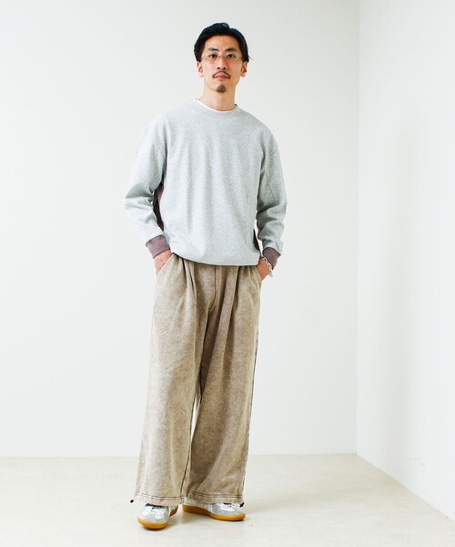 GLOSTER（グロスター）の「【一枚でサマになる】ブークレ配色ラインプルオーバー（Tシャツ/カットソー・メンズ・ライトグレー/ネイビー/ブラック・S/M/L）」の11枚目の写真