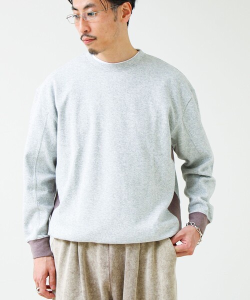 GLOSTER（グロスター）の「【一枚でサマになる】ブークレ配色ラインプルオーバー（Tシャツ/カットソー・メンズ・ライトグレー/ネイビー/ブラック・S/M/L）」の12枚目の写真