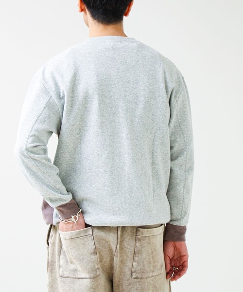 GLOSTER（グロスター）の「【一枚でサマになる】ブークレ配色ラインプルオーバー（Tシャツ/カットソー・メンズ・ライトグレー/ネイビー/ブラック・S/M/L）」の14枚目の写真