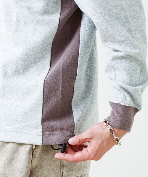 GLOSTER（グロスター）の「【一枚でサマになる】ブークレ配色ラインプルオーバー（Tシャツ/カットソー・メンズ・ライトグレー/ネイビー/ブラック・S/M/L）」の16枚目の写真