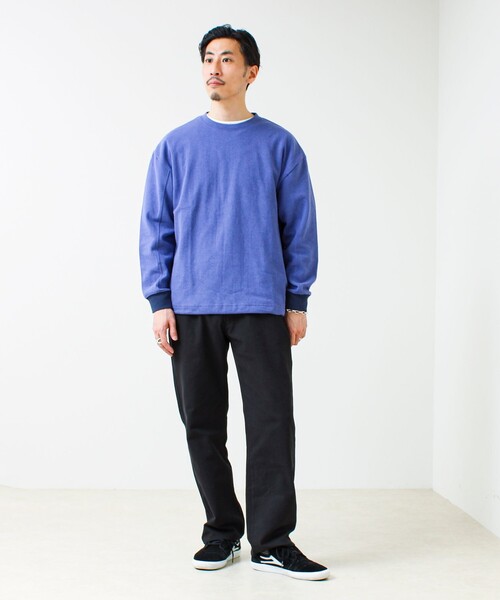 GLOSTER（グロスター）の「【一枚でサマになる】ブークレ配色ラインプルオーバー（Tシャツ/カットソー・メンズ・ライトグレー/ネイビー/ブラック・S/M/L）」の18枚目の写真