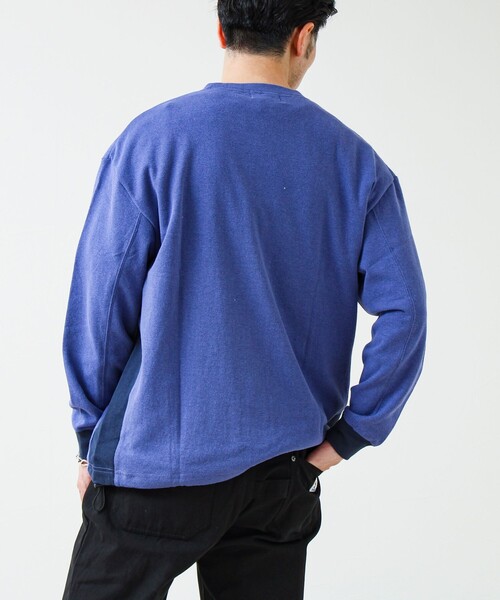 GLOSTER（グロスター）の「【一枚でサマになる】ブークレ配色ラインプルオーバー（Tシャツ/カットソー・メンズ・ライトグレー/ネイビー/ブラック・S/M/L）」の21枚目の写真