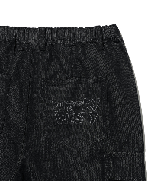 Wacky WiLLy(ワッキーウィリー)の「ワイドバンディングカーゴデニムパンツブラック(デニムパンツ・レディース・その他・SMALL/MEDIUM/LARGE/X-LARGE)」の8枚目の写真
