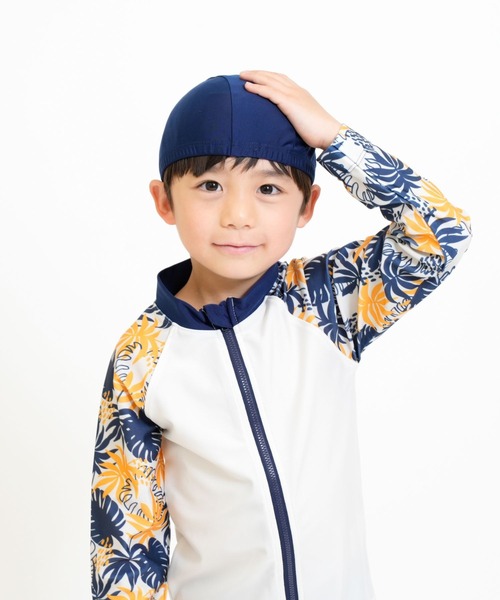 RIO（リオ）の「セパレート水着3点セット（水着・キッズ・ネイビー/ダークブラウン/カーキ/アイボリー・100cm/110cm/120cm/130cm/140cm）」の7枚目の写真