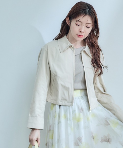 12Twelve Agenda(トゥエルブ アジェンダ)の「撥水衿付クロップドブルドン(ブルゾン・レディース・ベージュ/ブラウン/ブラック・M)」の6枚目の写真