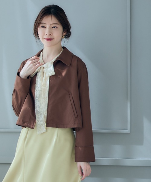 12Twelve Agenda(トゥエルブ アジェンダ)の「撥水衿付クロップドブルドン(ブルゾン・レディース・ベージュ/ブラウン/ブラック・M)」の19枚目の写真