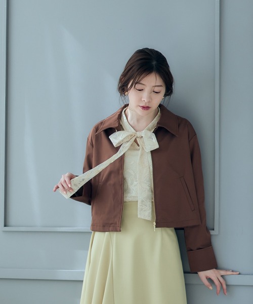 12Twelve Agenda(トゥエルブ アジェンダ)の「撥水衿付クロップドブルドン(ブルゾン・レディース・ベージュ/ブラウン/ブラック・M)」の20枚目の写真