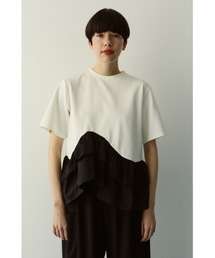 HeRIN.CYE（ヘリンドットサイ）の「Frill hem ponte tops　　フリルヘムポンチトップス（Tシャツ/カットソー）」