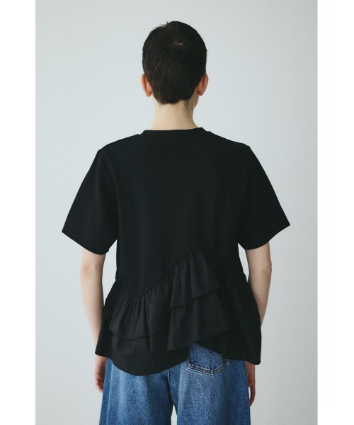 HeRIN.CYE(ヘリンドットサイ)の「Frill hem ponte tops フリルヘムポンチトップス(Tシャツ/カットソー・レディース・ネイビー/ブラック/ホワイト・FREE)」の9枚目の写真