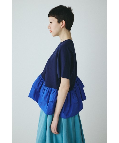 HeRIN.CYE(ヘリンドットサイ)の「Frill hem ponte tops フリルヘムポンチトップス(Tシャツ/カットソー・レディース・ネイビー/ブラック/ホワイト・FREE)」の14枚目の写真
