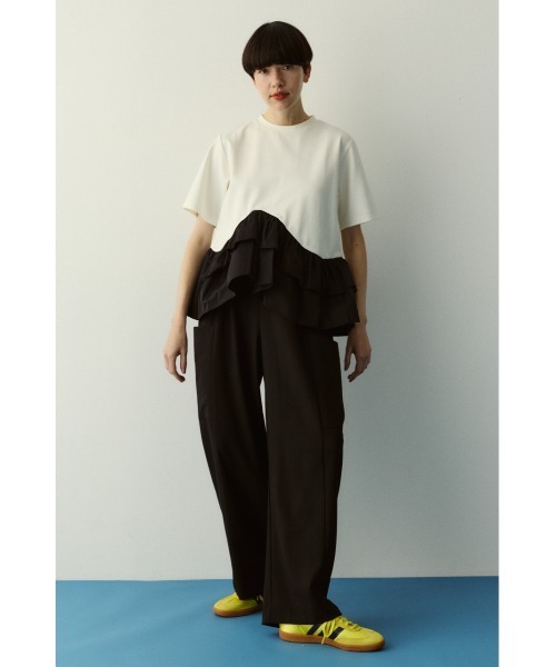 HeRIN.CYE(ヘリンドットサイ)の「Frill hem ponte tops フリルヘムポンチトップス(Tシャツ/カットソー・レディース・ネイビー/ブラック/ホワイト・FREE)」の20枚目の写真