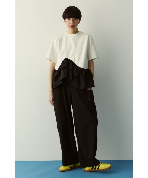 HeRIN.CYE(ヘリンドットサイ)の「Frill hem ponte tops フリルヘムポンチトップス(Tシャツ/カットソー・レディース・ネイビー/ブラック/ホワイト・FREE)」の21枚目の写真