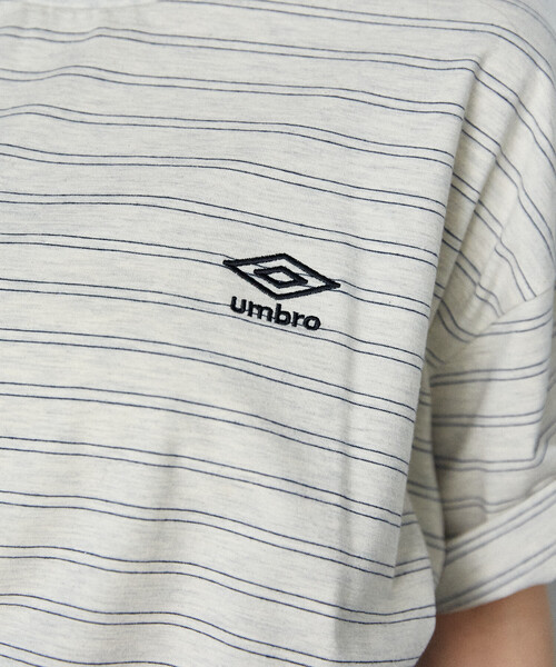 UMBRO（アンブロ）の「UMBRO × PUBLUX/アンブロ ＜吸水速乾＞別注　ワンポイント ロゴ ボーダー Tシャツ　限定展開（Tシャツ/カットソー・メンズ・ブラック/ネイビー/ライトグレー/ホワイト・LARGE/MEDIUM）」の19枚目の写真