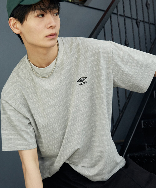 UMBRO（アンブロ）の「UMBRO × PUBLUX/アンブロ ＜吸水速乾＞別注　ワンポイント ロゴ ボーダー Tシャツ　限定展開（Tシャツ/カットソー・メンズ・ブラック/ネイビー/ライトグレー/ホワイト・LARGE/MEDIUM）」の20枚目の写真