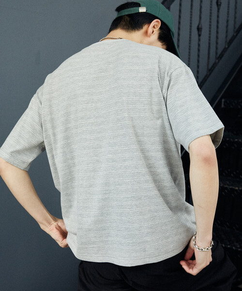 UMBRO（アンブロ）の「UMBRO × PUBLUX/アンブロ ＜吸水速乾＞別注　ワンポイント ロゴ ボーダー Tシャツ　限定展開（Tシャツ/カットソー・メンズ・ブラック/ネイビー/ライトグレー/ホワイト・LARGE/MEDIUM）」の21枚目の写真