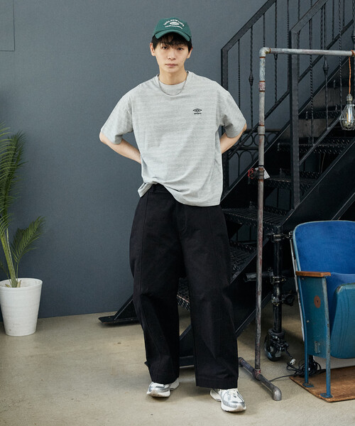 UMBRO（アンブロ）の「UMBRO × PUBLUX/アンブロ ＜吸水速乾＞別注　ワンポイント ロゴ ボーダー Tシャツ　限定展開（Tシャツ/カットソー・メンズ・ブラック/ネイビー/ライトグレー/ホワイト・LARGE/MEDIUM）」の12枚目の写真