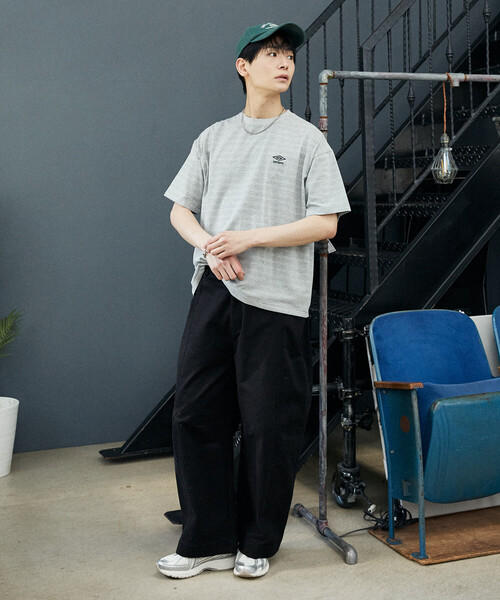 UMBRO（アンブロ）の「UMBRO × PUBLUX/アンブロ ＜吸水速乾＞別注　ワンポイント ロゴ ボーダー Tシャツ　限定展開（Tシャツ/カットソー・メンズ・ブラック/ネイビー/ライトグレー/ホワイト・LARGE/MEDIUM）」の13枚目の写真