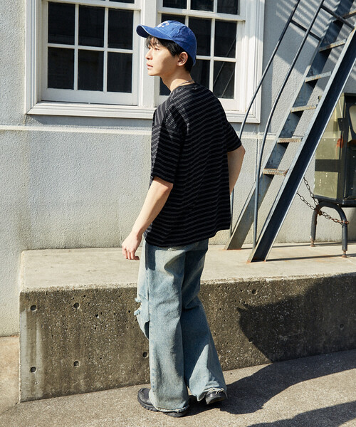 UMBRO（アンブロ）の「UMBRO × PUBLUX/アンブロ ＜吸水速乾＞別注　ワンポイント ロゴ ボーダー Tシャツ　限定展開（Tシャツ/カットソー・メンズ・ブラック/ネイビー/ライトグレー/ホワイト・LARGE/MEDIUM）」の11枚目の写真