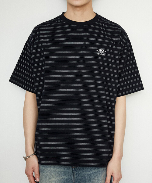 UMBRO × PUBLUX/アンブロ 別注 ワンポイント ロゴ ボーダー Tシャツ