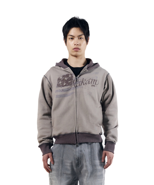 AAKAM（アーカム）の「Star-Spangled Zip-Up hoodie (Brown)（パーカー・レディース・その他・1/2）」の10枚目の写真