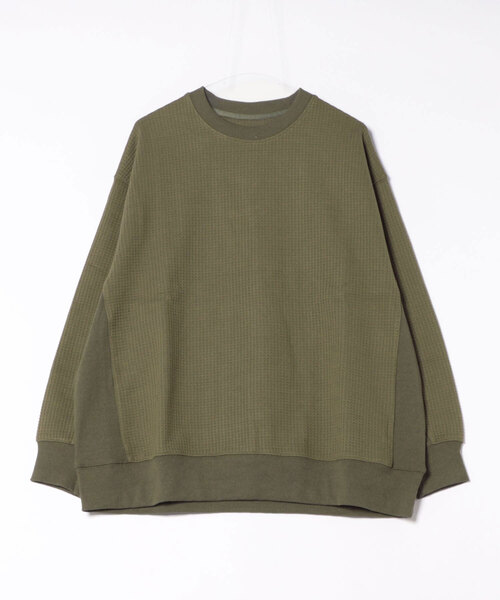 many men many mind（メニーメンメニーマインド）の「【SR】【it】【many men many mind】CVCワッフル 切り替えプルオーバー（Tシャツ/カットソー・メンズ・カーキ/グレー系その他/ブラック/ホワイト・X-LARGE/LARGE）」の4枚目の写真