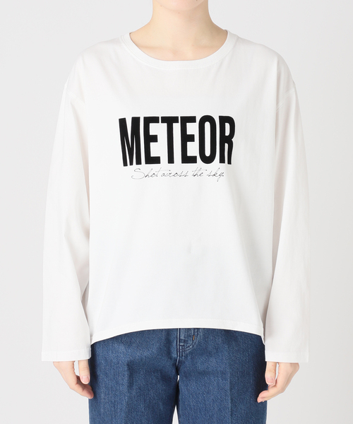 B.C STOCK(ベーセーストック)の「手洗い可 / フロッキーオーバーロンTEE(Tシャツ/カットソー・レディース・ホワイト/チャコールグレー・FREE)」の12枚目の写真