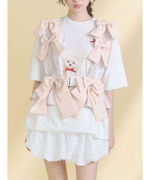 merry jenny（メリージェニー）の「Tulle ribbon harness（ベルト・レディース・ピンク/オフホワイト/ライトブルー・FREE）」の3枚目の写真