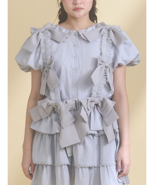 merry jenny（メリージェニー）の「Tulle ribbon harness（ベルト・レディース・ピンク/オフホワイト/ライトブルー・FREE）」の2枚目の写真