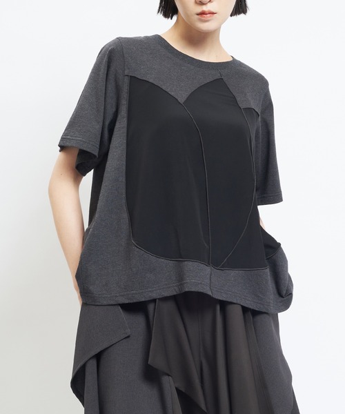 gomme（ゴム）の「チューリップＴ（Tシャツ/カットソー・レディース・チャコールグレー/ホワイト/ブラック/サックスブルー・MEDIUM）」の3枚目の写真