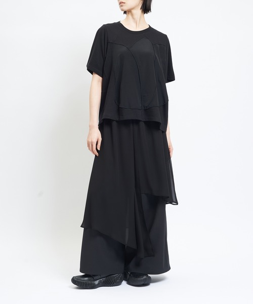 gomme（ゴム）の「チューリップＴ（Tシャツ/カットソー・レディース・チャコールグレー/ホワイト/ブラック/サックスブルー・MEDIUM）」の19枚目の写真