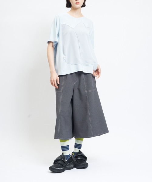 gomme（ゴム）の「チューリップＴ（Tシャツ/カットソー・レディース・チャコールグレー/ホワイト/ブラック/サックスブルー・MEDIUM）」の22枚目の写真
