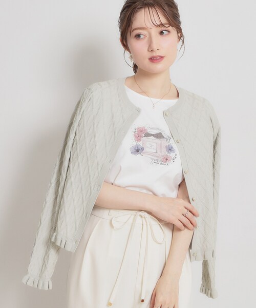 couture brooch(クチュールブローチ)の「【アンサンブル可】ダイヤ柄カーディガン(カーディガン/ボレロ・レディース・ブラック/ライトグレー/イエロー系その他・36/38/42)」の22枚目の写真